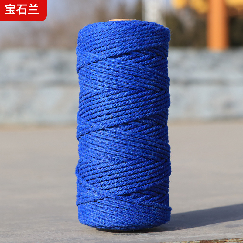 Cuerdas de algodón de color transfronterizas tejidas de algodón 2mm3mm4mm cuerdas de algodón hechas a mano cuerdas decorativas DIY cuerdas de algodón de color colgantes