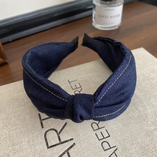 秋冬新品时尚牛仔布发箍ins网红风韩版发捆加厚宽边头箍发饰