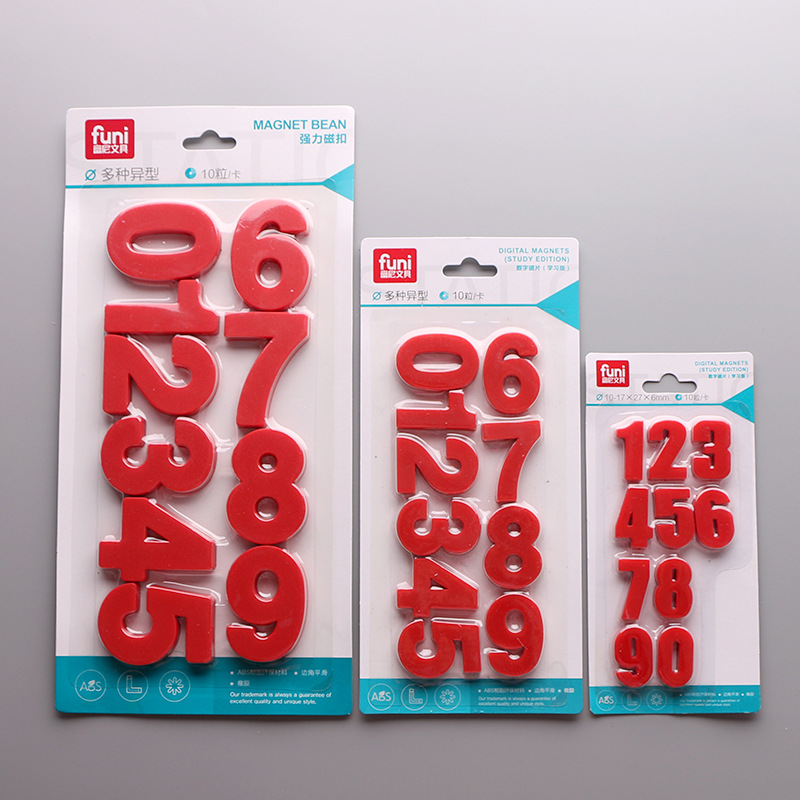 Funi Teaching Magnet 0-9 Small, Medium, Large, Multicolor Digital Whiteboard Magnets, Office Home Blackboard Magnets, Magnetic Pins