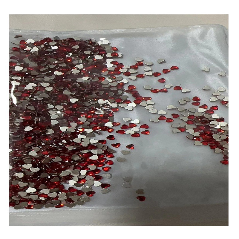 Popular small flat special-shaped diamond red nail sticking Diamond Glass diamond wholesale internet celebrity nail drill wholesale