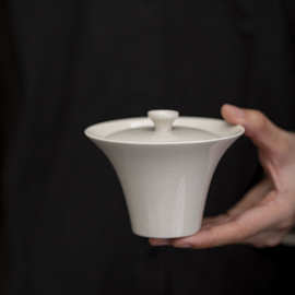 草木灰盖碗泡茶杯 陶瓷二才敬茶盘泡茶器茶碗带盖功夫茶具