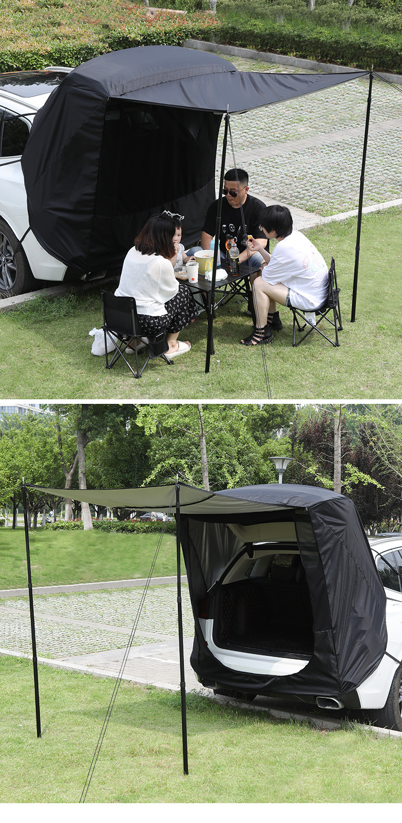 Car Trunk Tent Outdoor Suv Tailgate Mosquito-Proof Canopy for Road Trips and Barbecue Trunk Extension Sunshade