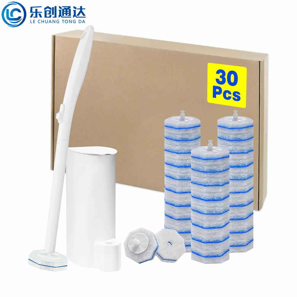 Lechuang disposable toilet brush, throw-away toilet cleaning tool, no dead angle cleaning brush, universal replacement head for bathroom