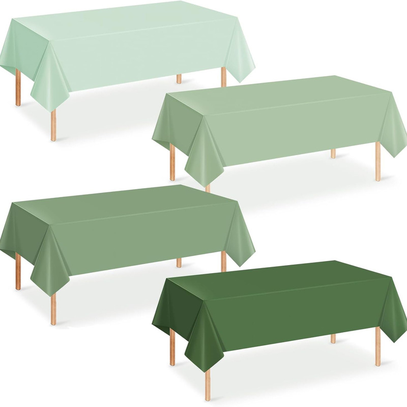 Cross-border sage green disposable plastic tablecloth birthday party dessert table solid color tablecloth 54x108 Cross-border sage green disposable plastic tablecloth birthday party dessert table solid color tablecloth 54x108