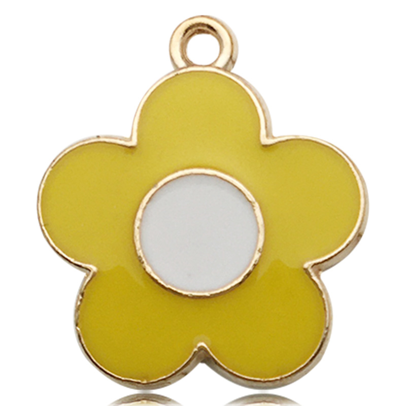 4g Weight Pendant Jewelry Making Type 19 * 21mm, 20*22MM, 25*25mm Jewelry Making Size DIY Jewelry Accessories Classification 1 Piece Quantity Alloy Material Flower Pattern Polished Finish Enamel Design Cartoon Style, Sweet Style 1 Piece 19 * 21mm 20*22MM 25*25mm Alloy Flower Polished Pendant 6