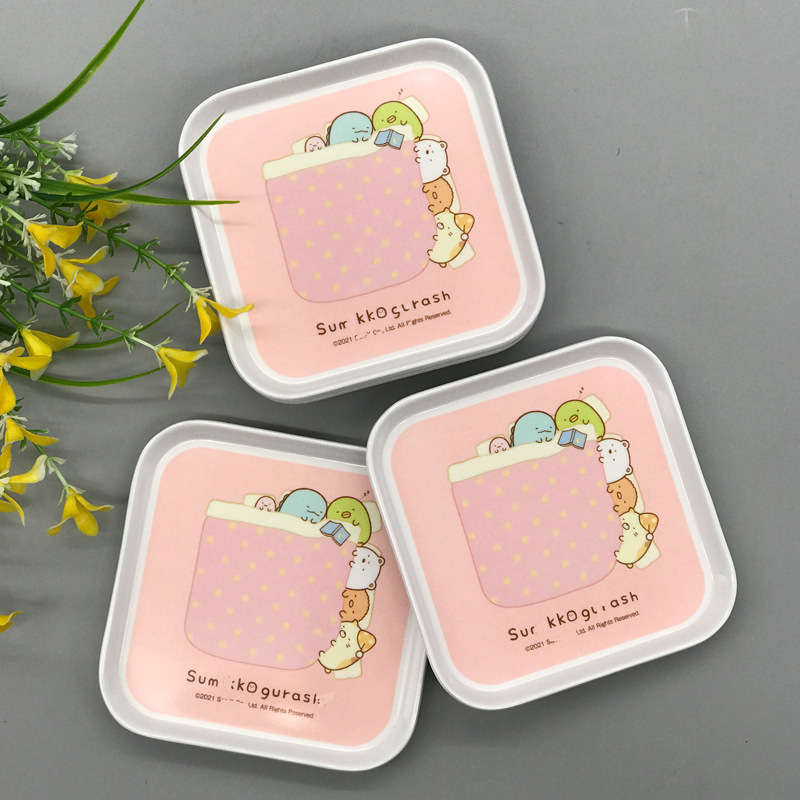 Export Japanese cartoon animation peripheral secondary melamine plate cute not fragile corner children's food plate Export Japanese cartoon animation peripheral secondary melamine plate cute not fragile corner children's food plate