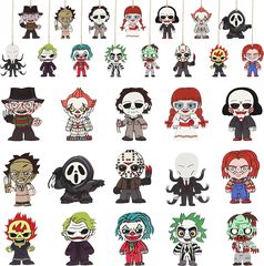 ホラー映画のキャラクター木製装飾品ハロウィン吊り下げ飾りハロウィンホラー木片ペンダントパーティー装飾