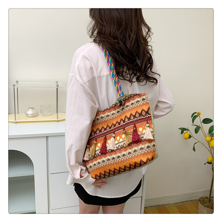 Femmes Grande Toutes Les Saisons Toile Style Ethnique Sac À Main display picture 3