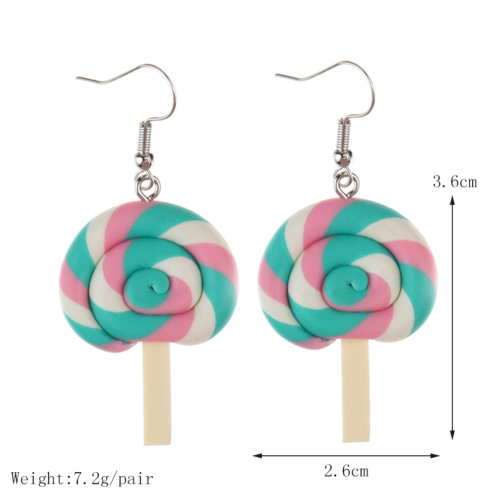 Candy Pattern Women'S Gender 1 Pair Casual Sweet Candy Soft Clay Drop Earrings