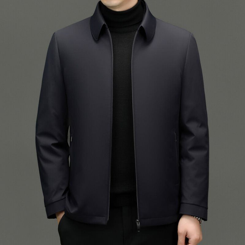 2024 Autumn and Winter High-End Simple Authentic Jacket Men's Jacket Fleece-Lined Jacket Filled with White Duck down Liner Removable