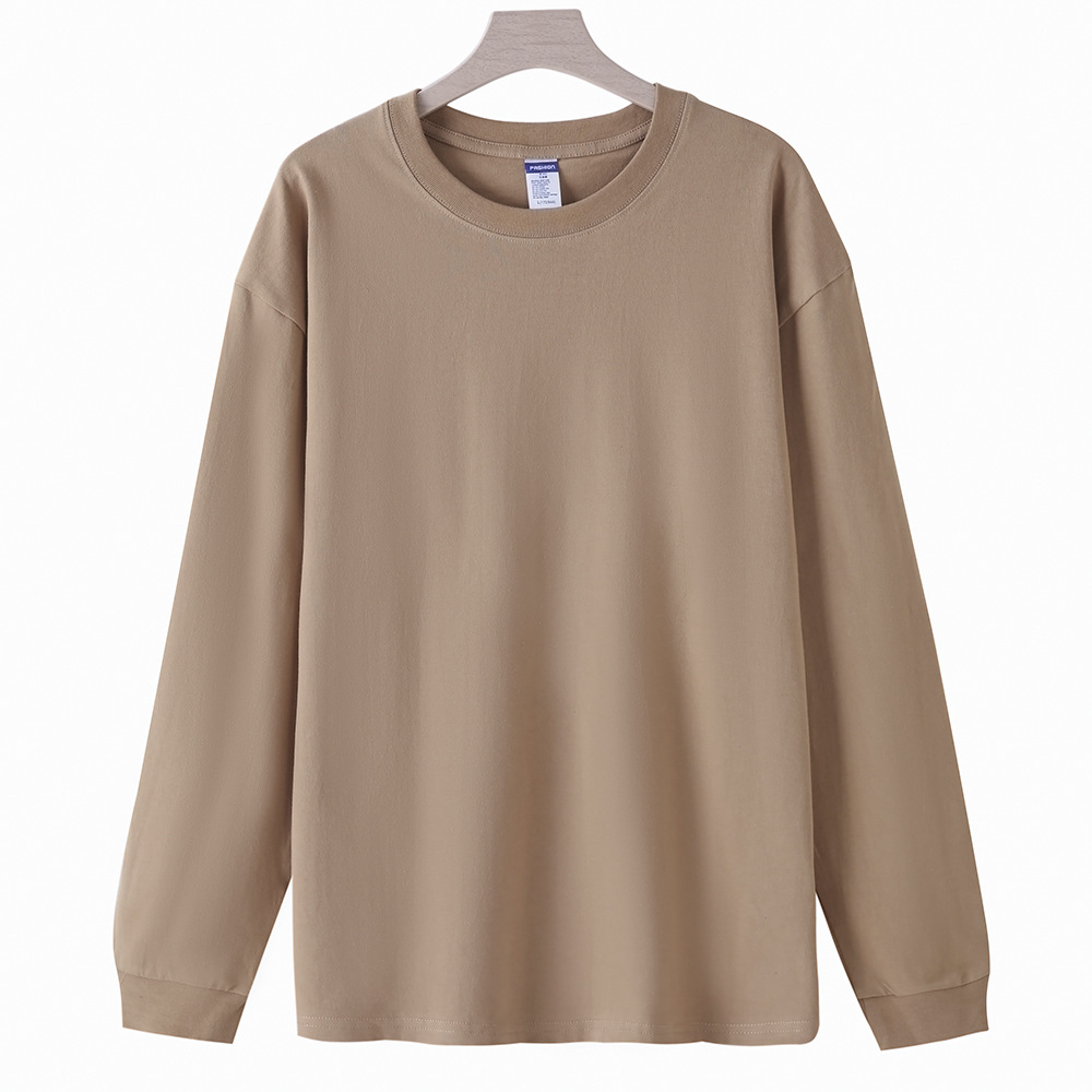 Solid Thread Cuff Long Sleeve Light Brown