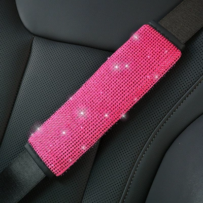 Seat belt shoulder pad – Safety Belt Protector for - all-rose-red-ordinary-style-1-pack