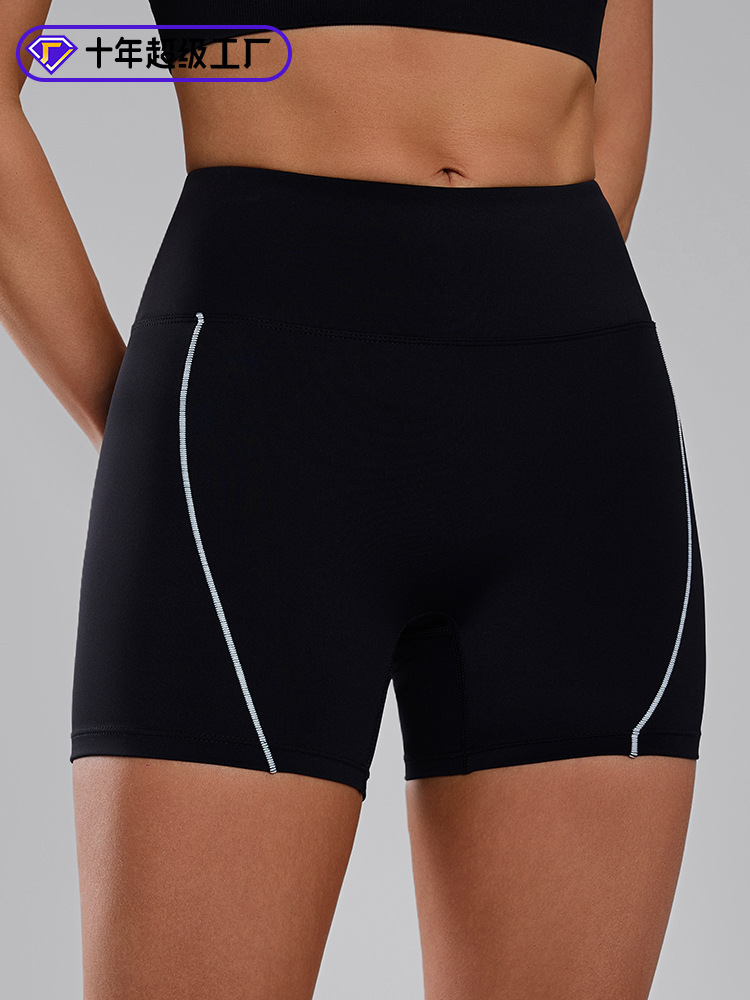Nuevos pantalones cortos de yoga desnudos transfronterizos de primavera y verano para mujeres correr y acondicionarse ajustados de cintura alta y caderas deportivas bottom pants