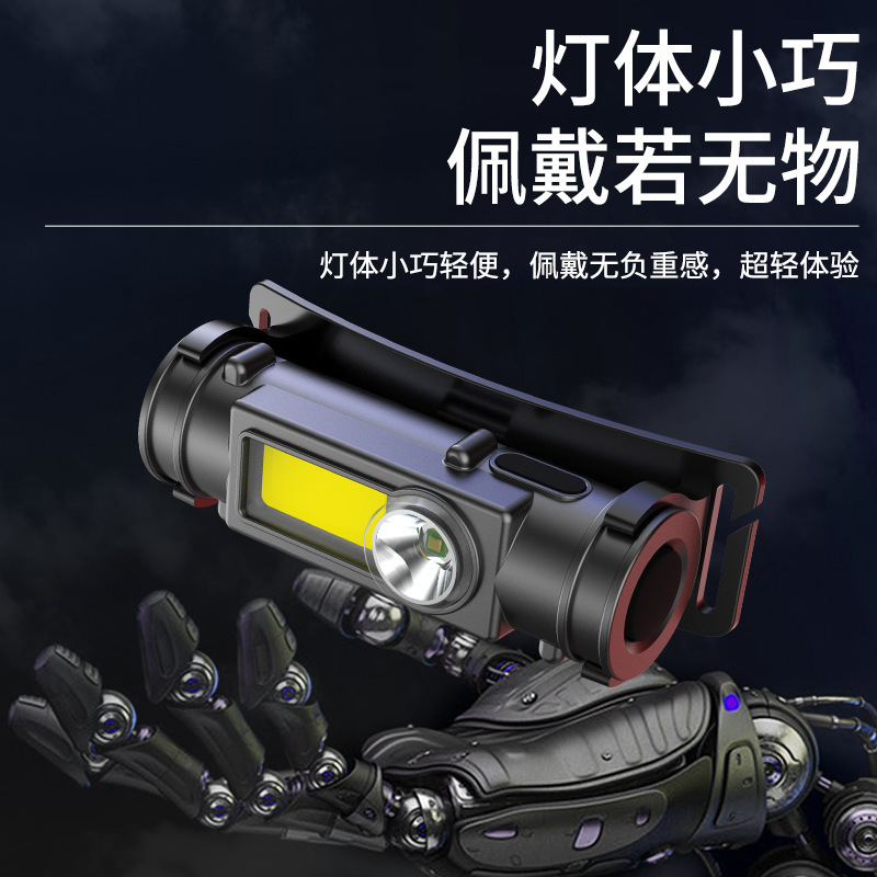 ヘッド式強い光の懐中電灯ledは磁石のヘッドライトを持っています。|undefined