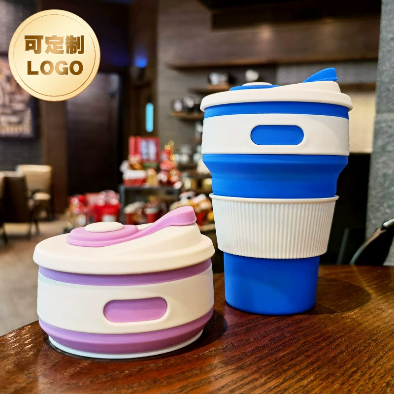 跨境 Amazon折叠杯 водяная чашка для путешествий, повседневная кружка, сжатая кружка, полоскалка, силиконовая чашка
