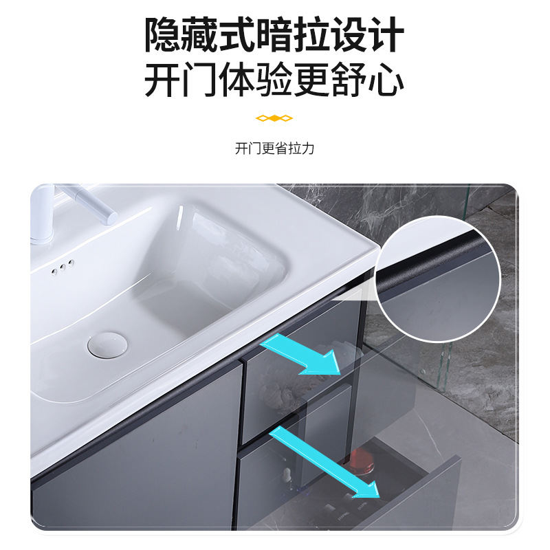 Mezcla de aleación de polietileno de abeja gabinete de baño de hotel lavabo gabinete lavabo de cerámica de pizarra de roca lavabo integrado