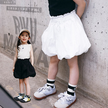 儿童短裤2025夏季新款女童可爱纯色花苞裤宝宝透气短裤外穿灯笼裤