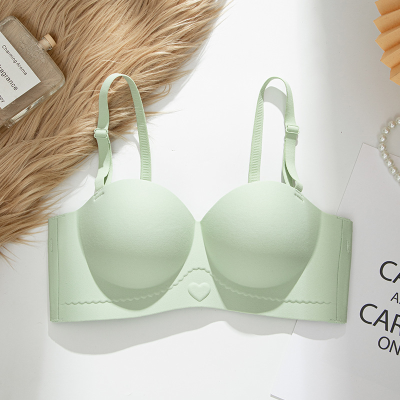 Ropa interior sin costuras de las mujeres Pecho pequeño empuja hacia arriba el sujetador grande pecho contrayendo anti-flacidez sin tirantes inalámbrico Belleza sujetador trasero mujeres