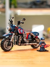 中国积木复仇者美国队长人仔拼装摩托车模型儿童益智玩具男孩礼物