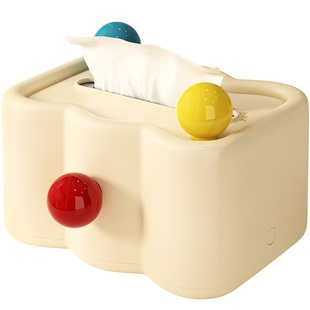 Dopamine Tissue Box Household Desktop Paper Box Cream Style Colorful Ball Creative Cute Coffee Table Storage Zheng Zhi