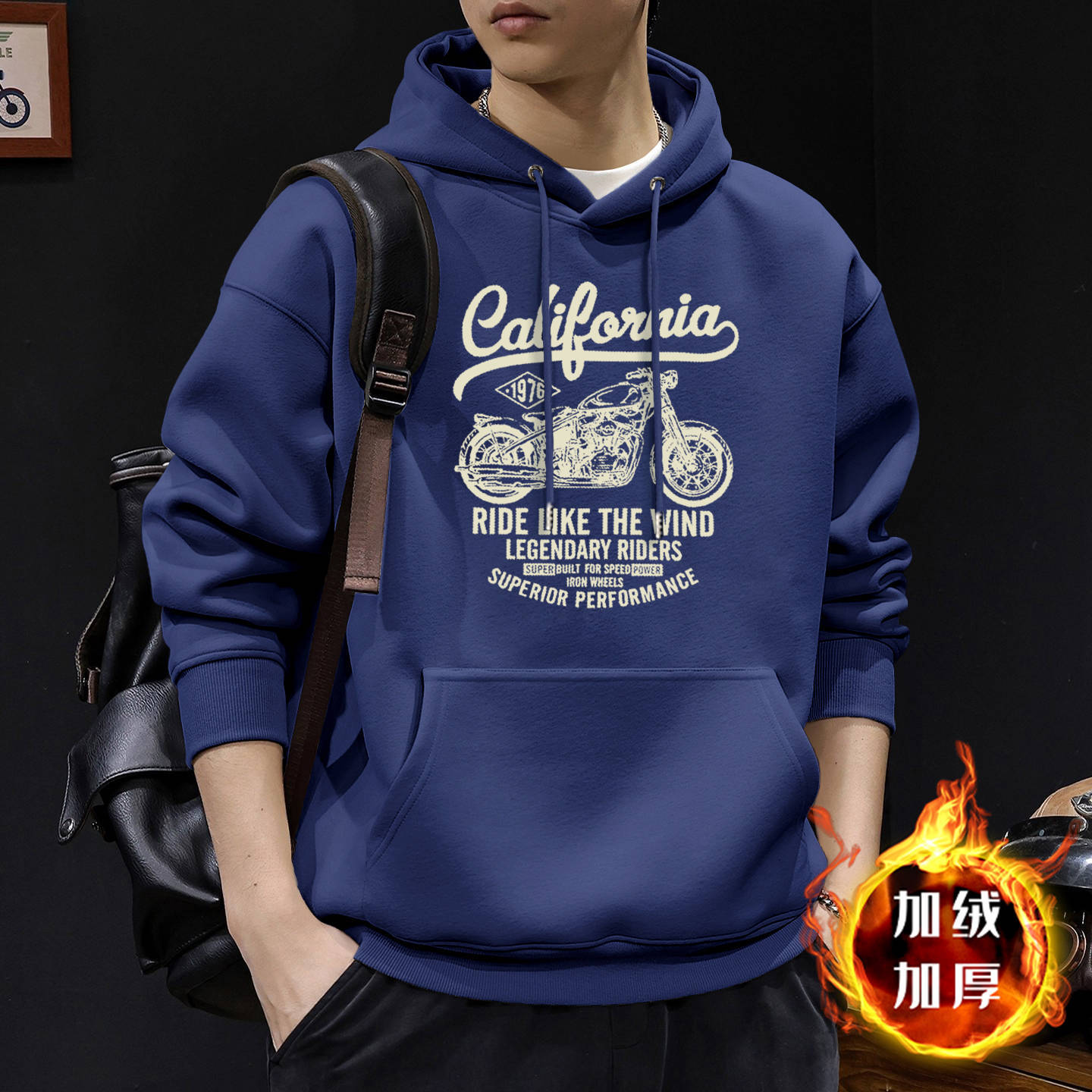 Hong Kong estilo japonés casual 420g pesado chaqueta encapuchada hombre primavera y otoño americano suelto y versátil chaqueta de pareja de estudiantes
