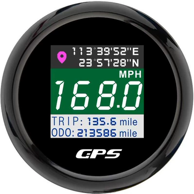 52mm GPS rəqəmsal spidometr, enlik və uzunluq, 12V24V universal