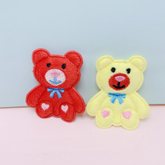 New Style Double-Sided Plush Cute Cartoon Bear Fabric Water Cup Bag Embroidered Patch Fashion Accessory Decorative Ornament