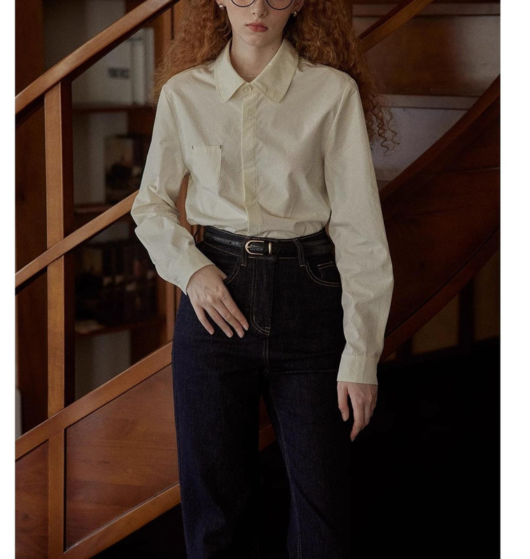 French Retro White Shirt Women's 2025 Early Spring New Design Sense Small Long-sleeved Shirt Chic Autumn Shirt