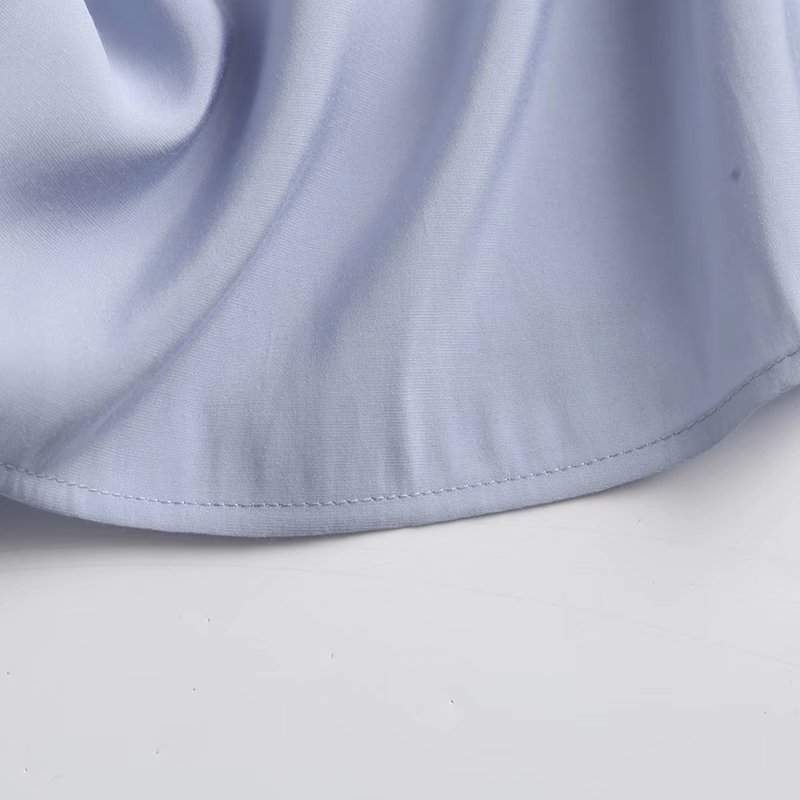 elegant solid color round neck shirt  NSAM40220