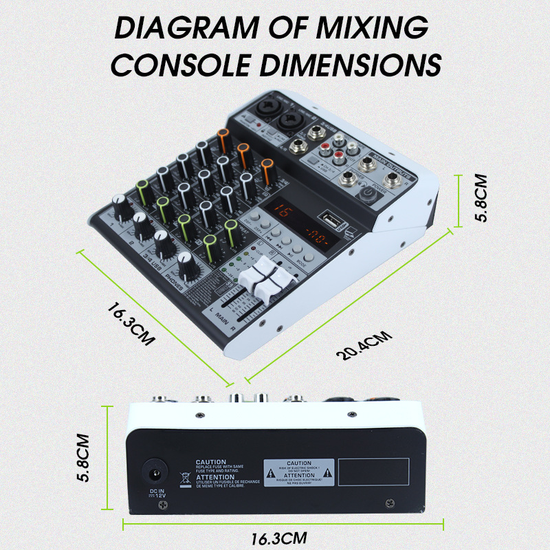 공장 도매 HM-4M 전문 4 웨이 믹서 사운드 카드 내장 DSP 효과 48V 회의 무대 성능 유니버설