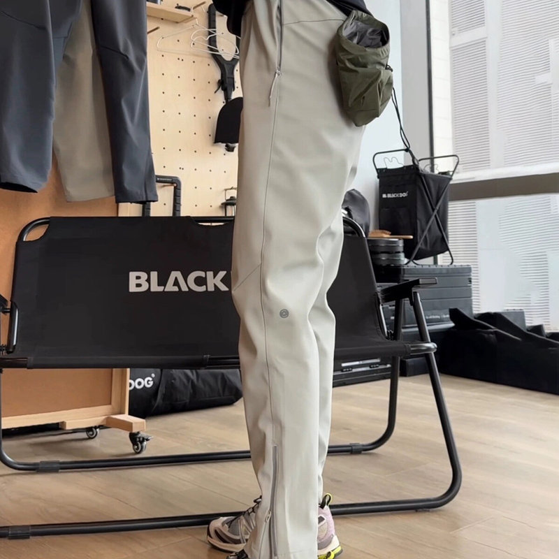 American-Style Outdoor Thick Straight Pants for Men, Autumn and Winter Side Zipper Windproof Hiking Tapered Cargo Pants