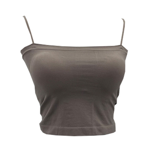 Real shot of Guangzhou women's clothing wholesale, beautiful back camisole with breast pads, tube top, short sleeveless top 1803