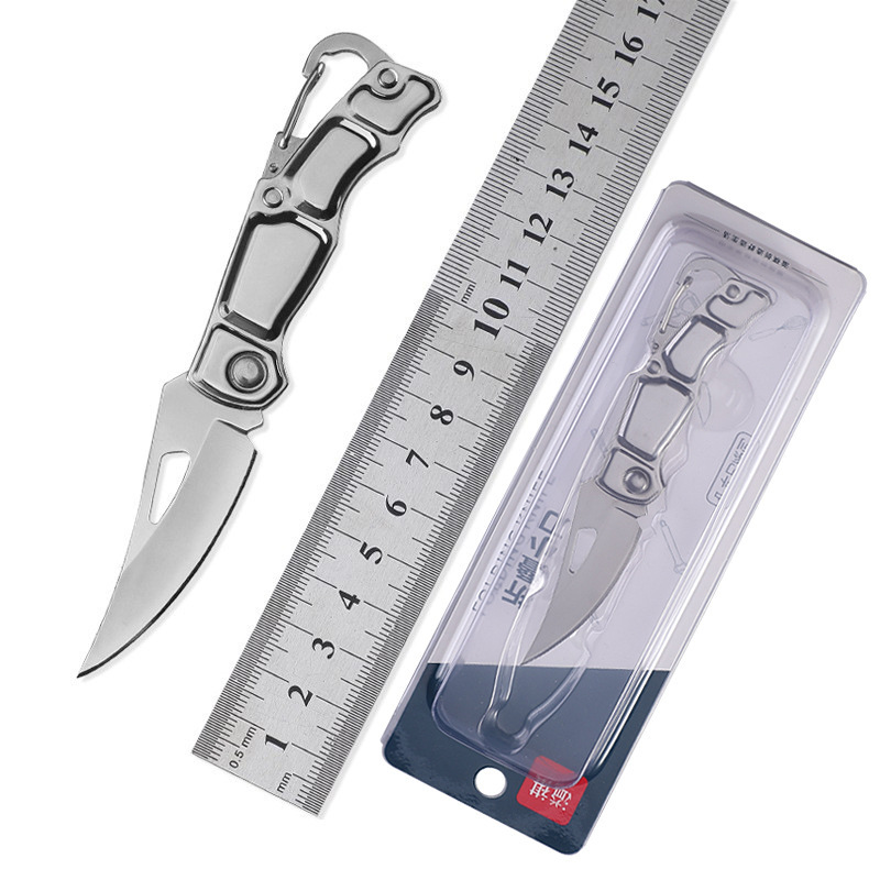 New Mini Foldable Outdoor Knife Stainless Steel Self-defense Camping Knife Portable Folding Knife Fruit Key Knife Card Holder