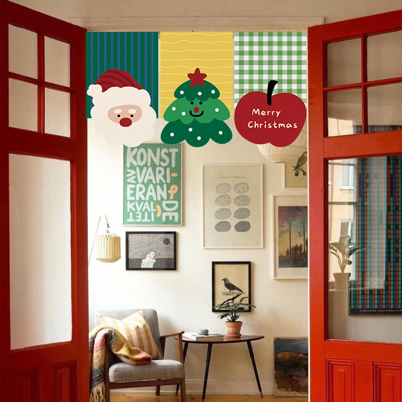 Christmas Atmosphere Decorative Flag Curtain Special-Shaped Hanging Flag Store Restaurant Door Curtain Half Curtain Door Curtain Curtain Hanging Curtain