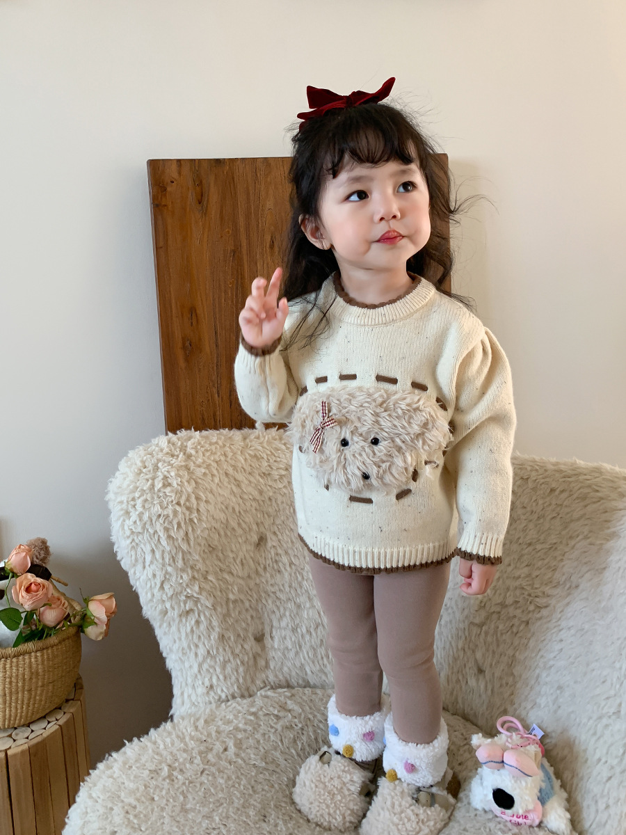 Sugar Pear ropa infantil para niñas y leggings de terciopelo 2024 otoño y invierno nuevos pantalones de otoño para niños coreanos pantalones de bebé
