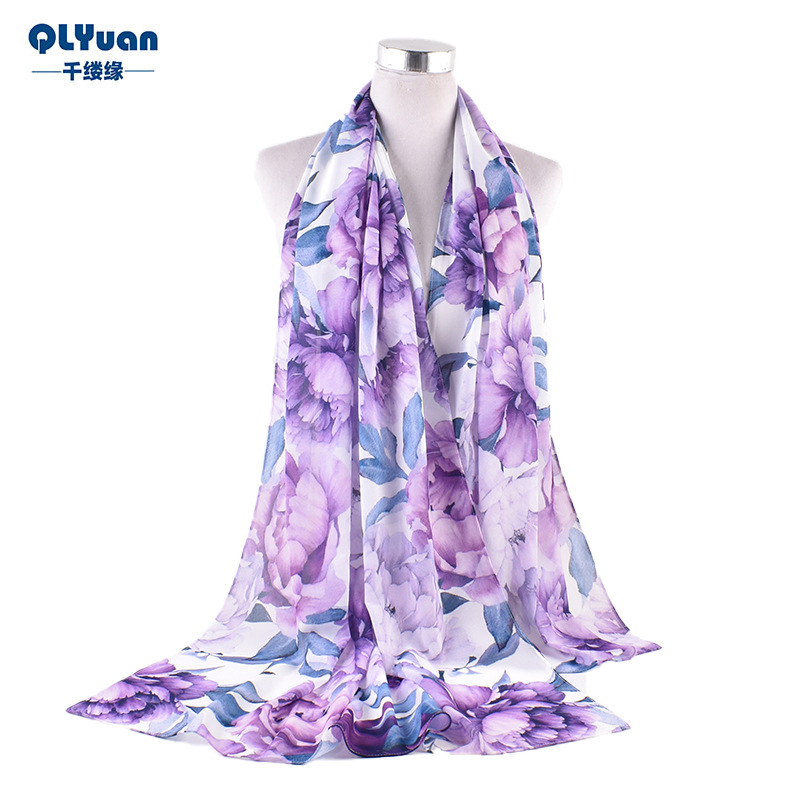 Demi-season shiffon elegant scarf pearl
