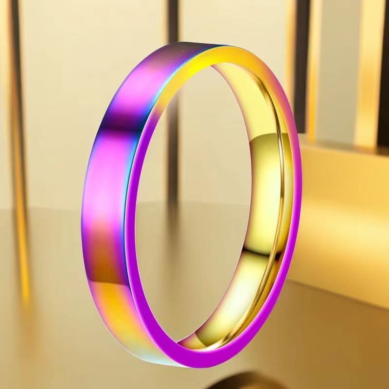 Anello in titanio per donne con dita piccole, resistente allo sbiadimento, a forma di diamante con diamanti incastonati, stile femminile leggero e lussuoso._voghion.com