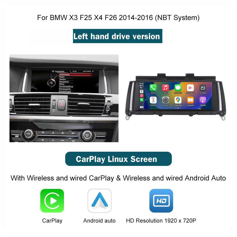Road Tuo 10.25inch Wireless Carplay for Bmw X3/x4 NBT Car Multimedia Display