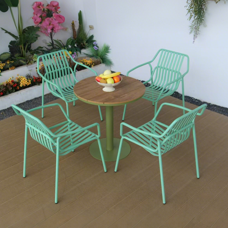 Outdoor Table and Chair Set Courtyard Villa Garden Dining Chair Outdoor Furniture Waterproof Sun Protection Outdoor Leisure Balcony Table and Chair