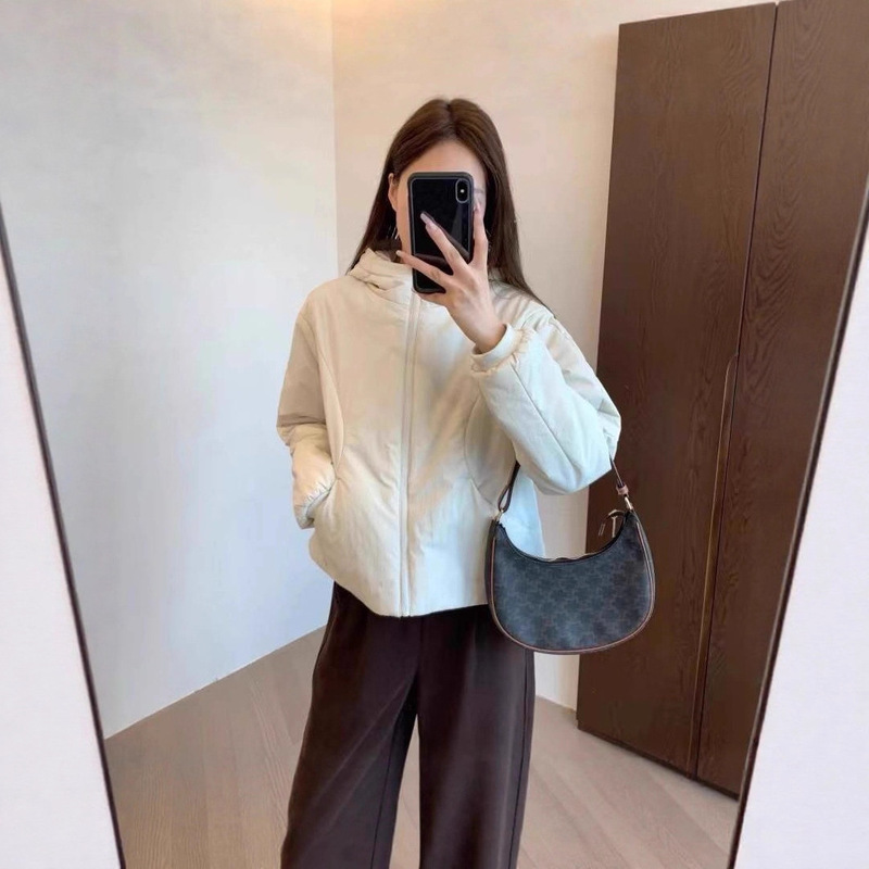 Lu's Same Style Lightweight Warm Sports Cotton Jacket for Women Jogging Fitness Jacket Rainproof Hooded Loose Swimming Cotton Jacket