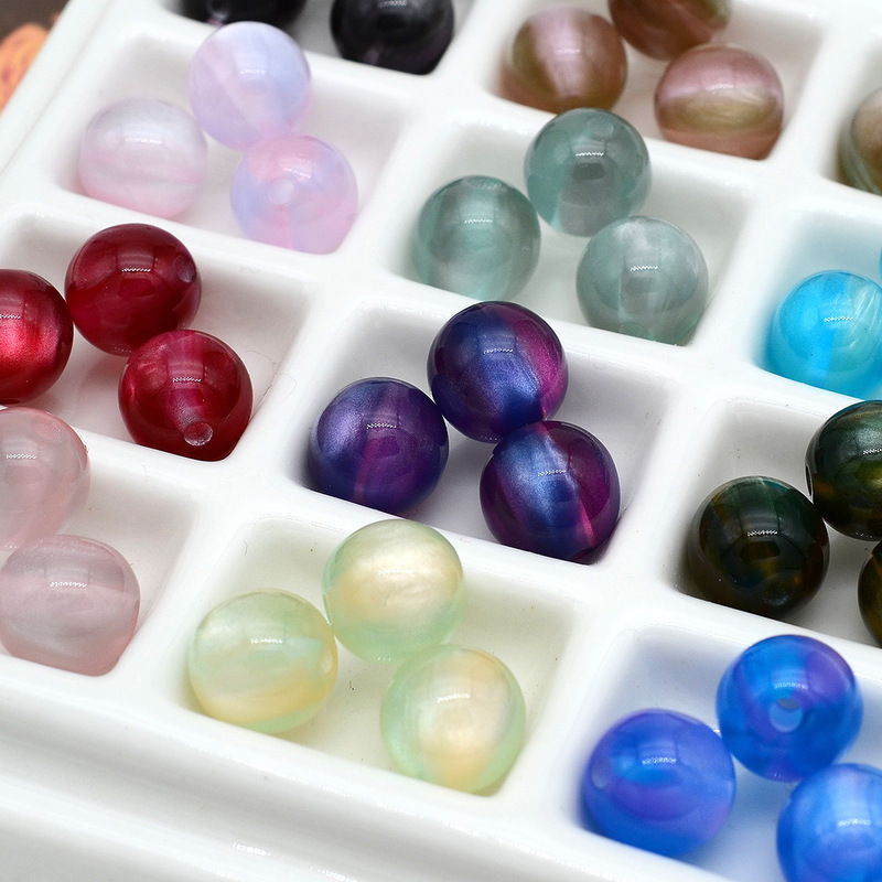 Advanced Sense Fantasy Jelly Color Cat-Eye Beads Handmade Beads DIY Handstring Mobile Phone Chain Jewelry Accessories