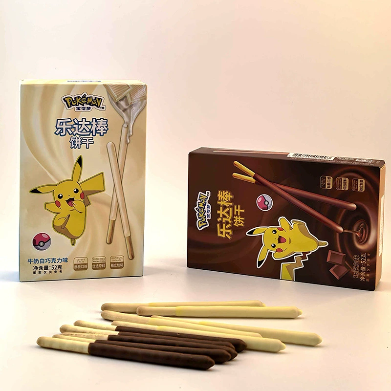Палочка печенья из шоколада с длинной оболочкой в виде Pokémon, детский палец-десерт для детей, полезные и питательные перекусы