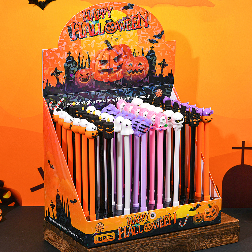 Serie de Halloween transfronteriza encantadora dibujos animados bolígrafo neutro creativo estudiantes papelería fantasma premios pequeños regalos bolígrafo al por mayor