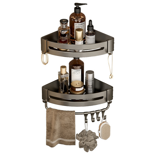 Bathroom bathroom shelf space aluminum triangular wall corner wall-mounted punch-free light luxury toilet storage