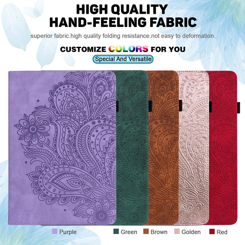 Suitable for Lenovo Tab M9 tablet computer leather case P11 2 generation peacock flower card bracket protective case S5E