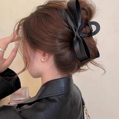 韩系布艺蝴蝶结发抓简约抓夹盘发鲨鱼夹时尚气质新款发夹发饰女韩