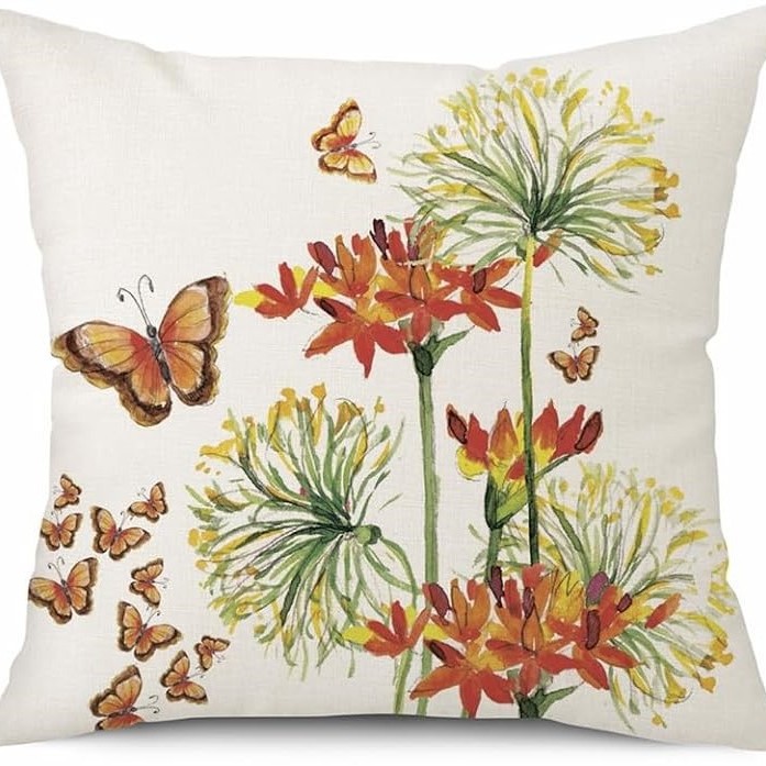 2023 transfronterizos flores de verano almohada de abrazo Amazon lino letras impresión cojín de dormitorio