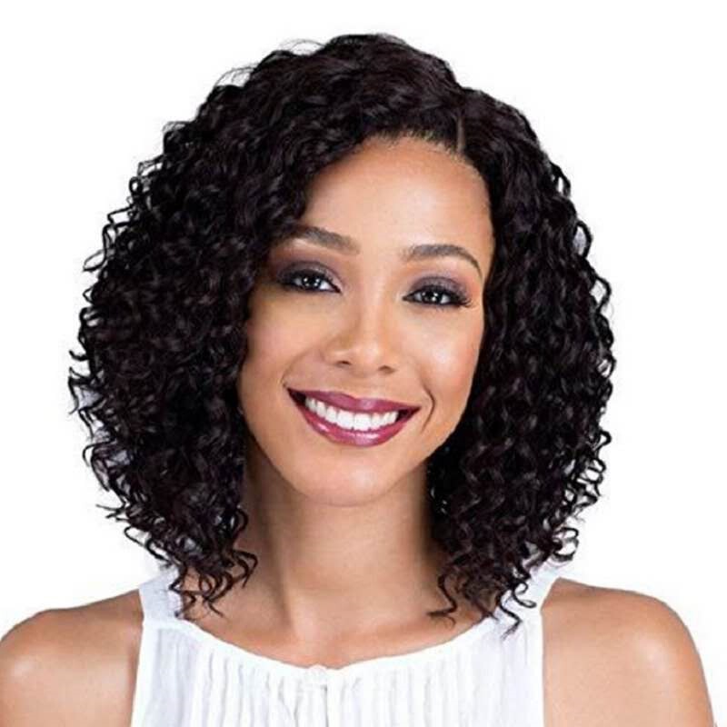 Aliexpress Foreign Trade Curly Wig for Women European and American Fashion Side-Parted Long Bangs Long Curly Hair Small Curly Fluffy Wig