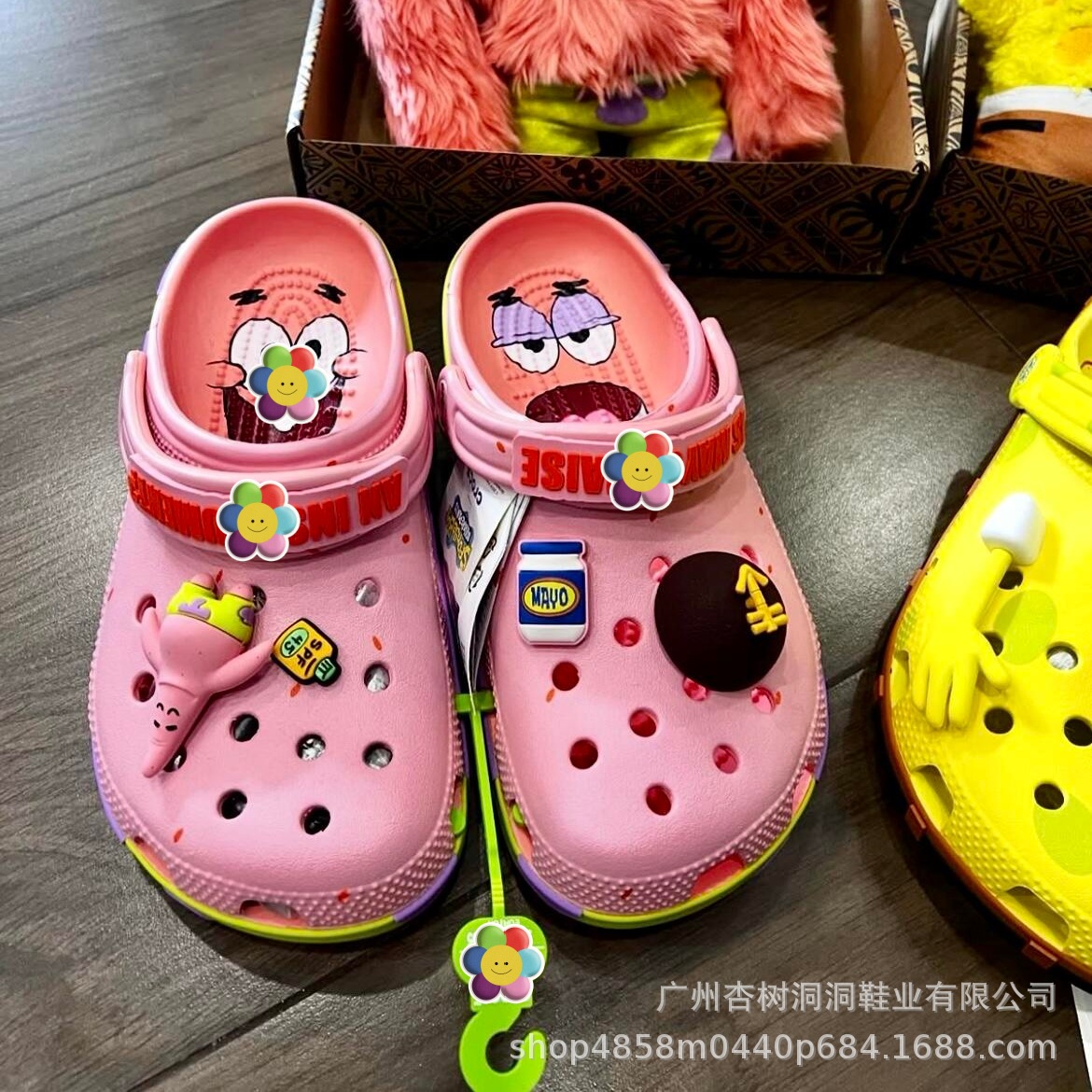 Spot Big Star SpongeBob Hole zapatos de verano para salir ocio cómodo y transpirable dibujos animados creativos al por mayor