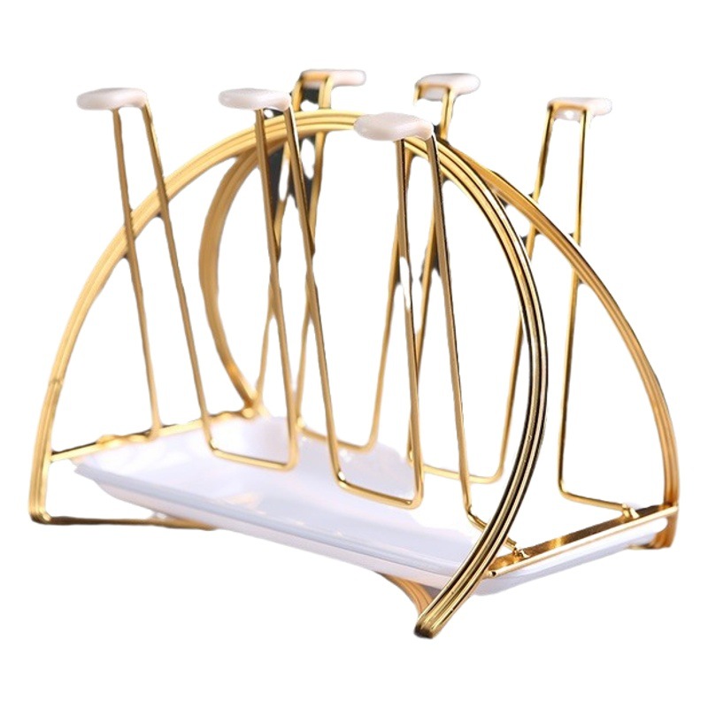 Portavasos de lujo ligero sala de estar ELK portavasos de agua colgando Estante de la taza boca abajo agua Taza de drenaje estante de almacenamiento bandeja de almacenamiento portavasos